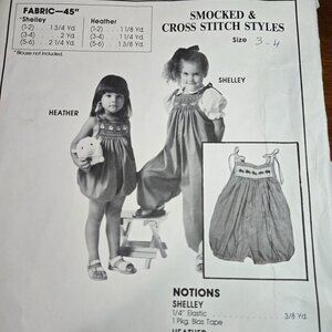 Yvonne Denise Designs Sewing Pattern Smocked Jumpsuit Shelley/Heather CUT 3-4